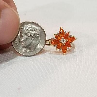 14k Fire Opal Diamond ring. Inv# 11