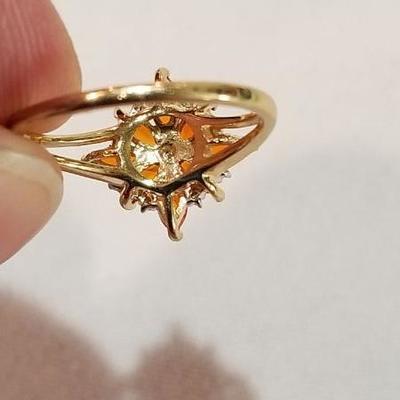 14k Fire Opal Diamond ring. Inv# 11