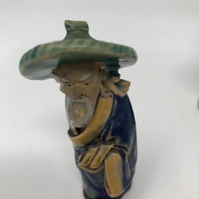 163:  Three Vintage Chinese Mud Men