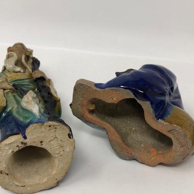 157:  Three Vintage Chinese Mud Men