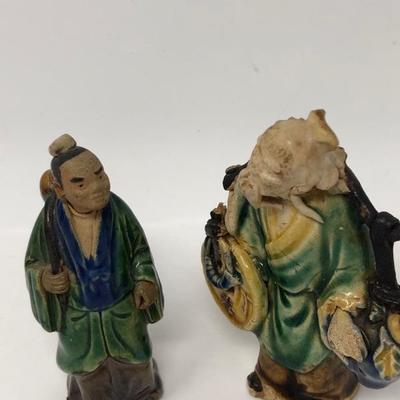 155:  Three Vintage Chinese Mud Men