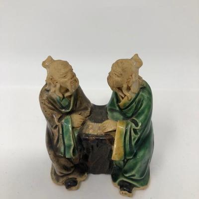 162:  Three Vintage Chinese Mud Men