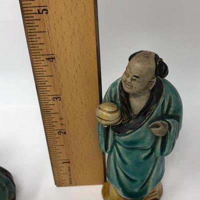 162:  Three Vintage Chinese Mud Men