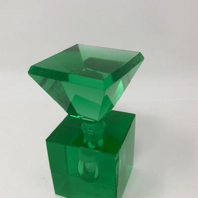 115:  Art Deco Green Perfume Bottle Paperweights