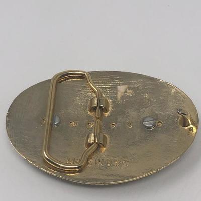 173:  Three Bolo Ties With Stone Inlay and Gold Toned Belt Buckle