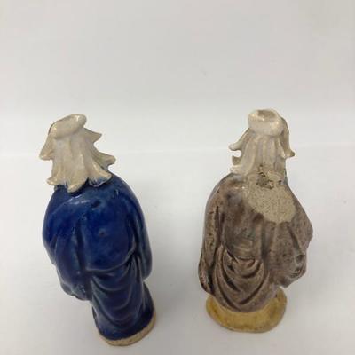 158:  Three Vintage Chinese Mud Men