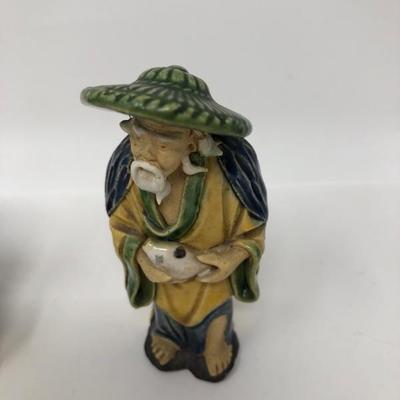 161:  Three Vintage Chinese Mud Men