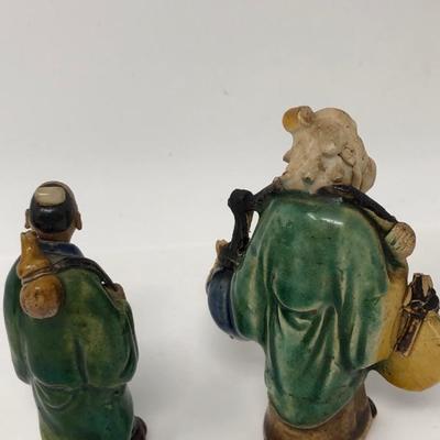 155:  Three Vintage Chinese Mud Men