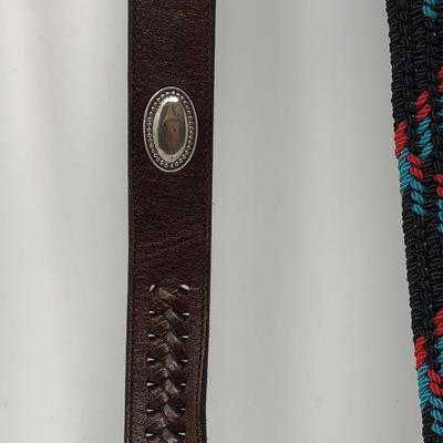 186: Assorted Belts Includes a Hand Made Polished Stone Buckle 