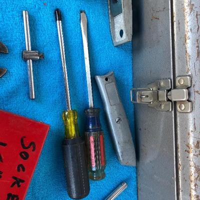 112:  Metal Tool Box Packed Full of Essential Tools