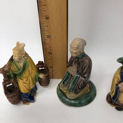 164:  Three Vintage Chinese Mud Men