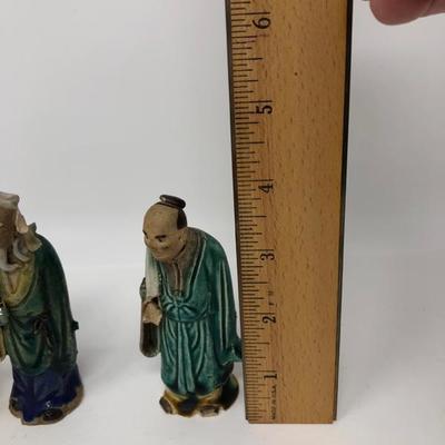 159:  Three Vintage Chinese Mud Men
