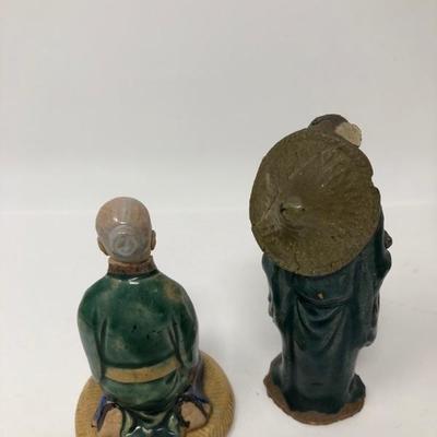156:  Three Vintage Chinese Mud Men