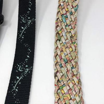 183: Assorted Belts Includes a Hand Made Polished Stone Buckle 
