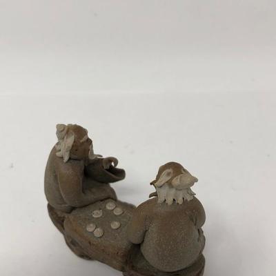 157:  Three Vintage Chinese Mud Men