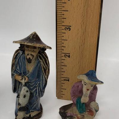 151:  Three Vintage Chinese Mud Men