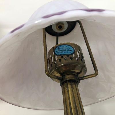 178: Set of 2 Metal Lamps with Glass Shades