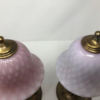 178: Set of 2 Metal Lamps with Glass Shades