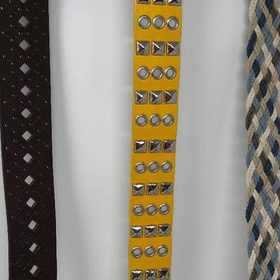 180: Assorted Belts Includes a Hand Made Polished Stone Buckle