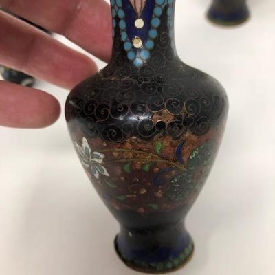 166:  Five Cloisonne' Miniature Vases 