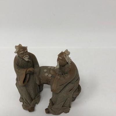 157:  Three Vintage Chinese Mud Men