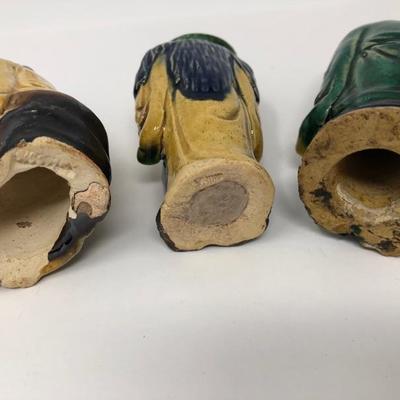 161:  Three Vintage Chinese Mud Men