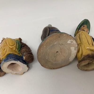 164:  Three Vintage Chinese Mud Men