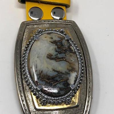 180: Assorted Belts Includes a Hand Made Polished Stone Buckle