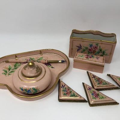 130: Limoges Porcelain. Vintage Stationary Set