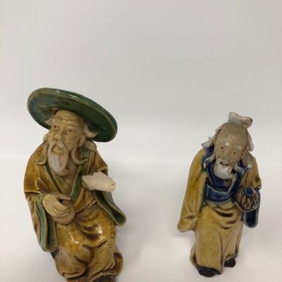 154:  Three Vintage Chinese Mud Men