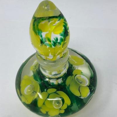 085:  Joe St. Clair Glass Perfume Bottle Paperweight