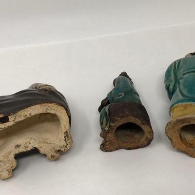 162:  Three Vintage Chinese Mud Men