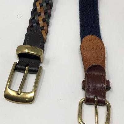 185: Assorted Belts Includes a Hand Made Polished Stone Buckle  