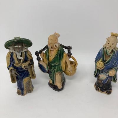 153: Three Vintage Chinese Mud Men