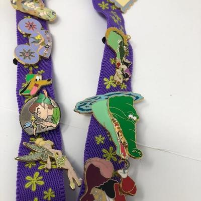 133: Landyard Full of Peter Pan and Tinkerbelle Pins