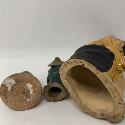 156:  Three Vintage Chinese Mud Men