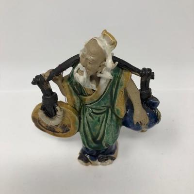 158:  Three Vintage Chinese Mud Men