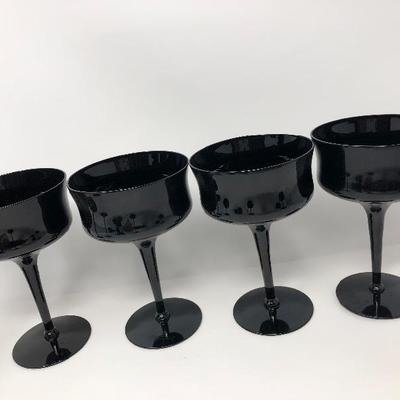 113:  Twelve Black Vintage Goblets