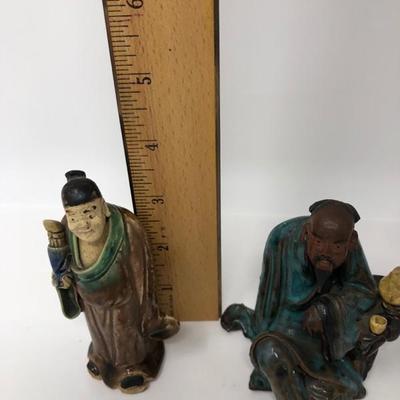 160:  Three Vintage Chinese Mud Men