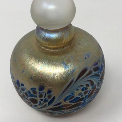 092:  Signed Perfume Glass Paperweight Bottle 1988