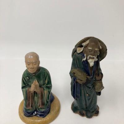 156:  Three Vintage Chinese Mud Men