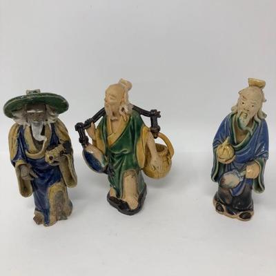 153: Three Vintage Chinese Mud Men