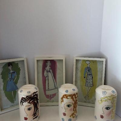 030: Cneryl Thompson Canister Set and Pictures Fifty Avenue Ladies