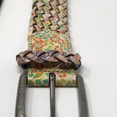 183: Assorted Belts Includes a Hand Made Polished Stone Buckle 