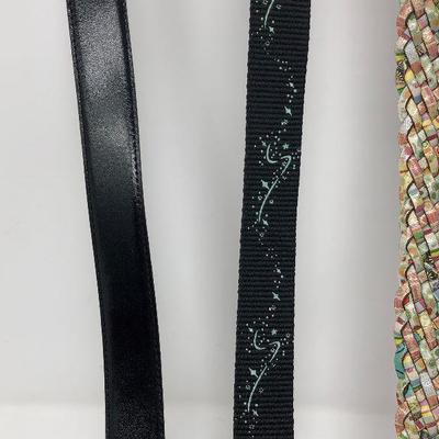 183: Assorted Belts Includes a Hand Made Polished Stone Buckle 