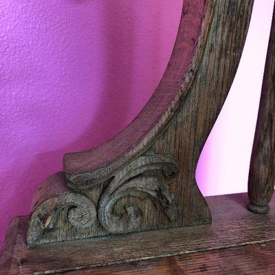 005:  Charming Antique  Wooden Bench With Storage in Seat