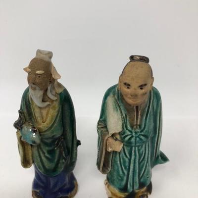 159:  Three Vintage Chinese Mud Men