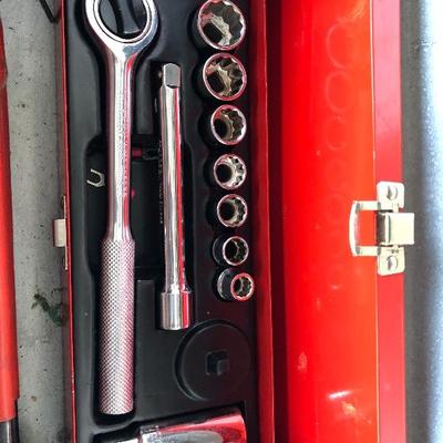 112:  Metal Tool Box Packed Full of Essential Tools