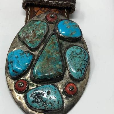 181: Assorted Belts Includes a Hand Made Polished Stone Buckles