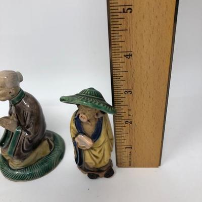 164:  Three Vintage Chinese Mud Men